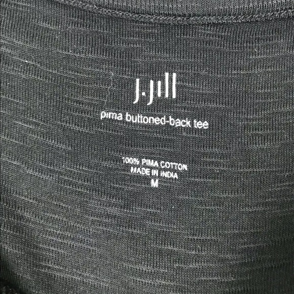 J Jill Black Button Back Tunic Tee Top Pima SZ M - Picture 6 of 7